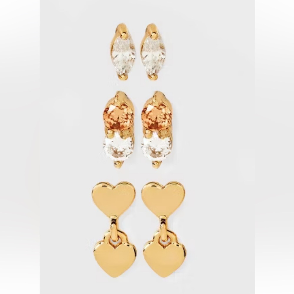 Stud Earrings Set, Sterling Silver & Cubic Zirconia — A New Day - Picture 10 of 15